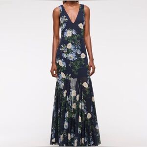 Abercrombie Plunge Godet Skirt Maxi Dress